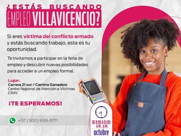 Víctimas del conflicto en Villavicencio podrán acceder a vacantes de empleo