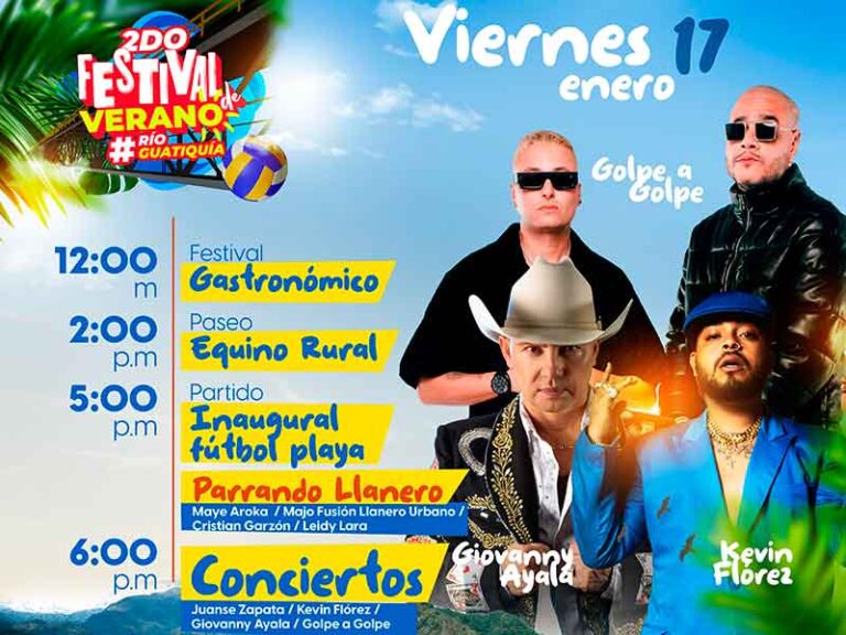Hoy, 17 de enero, arrancan las actividades del 2do festival de verano río Guatiquía